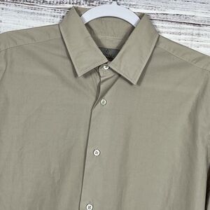 Canali Dress Shirt Mens 41/16 Button Long Sleeve Cotton Beige Formal Italy READ